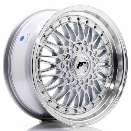 JR Wheels JR9 17x7,5 ET20-35 BLANK Silver w/Machined Lip+Silver Rivets