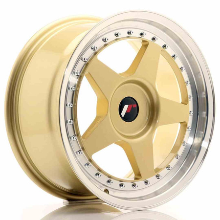 JR Wheels JR6 17x8 ET20-35 BLANK Gold w/Machined Lip