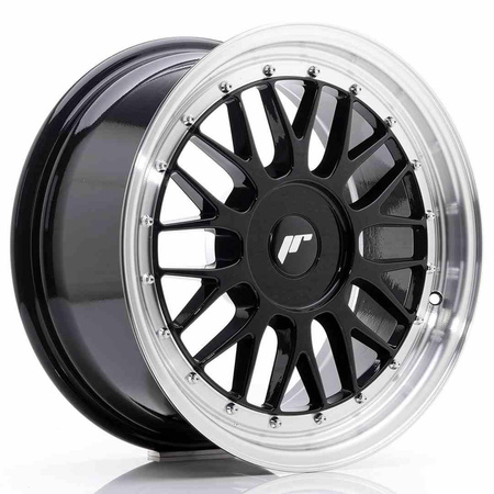 JR Wheels JR23 17x8 ET40-45 BLANK Gloss Black w/Machined Lip