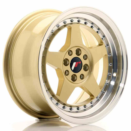 JR Wheels JR6 16x8 ET30 4x100/114 Gold w/Machined Lip