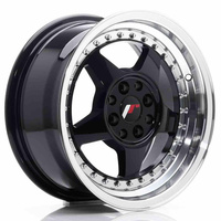 JR Wheels JR6 15x7 ET35 4x100/114 Glossy Black w/Machined Lip